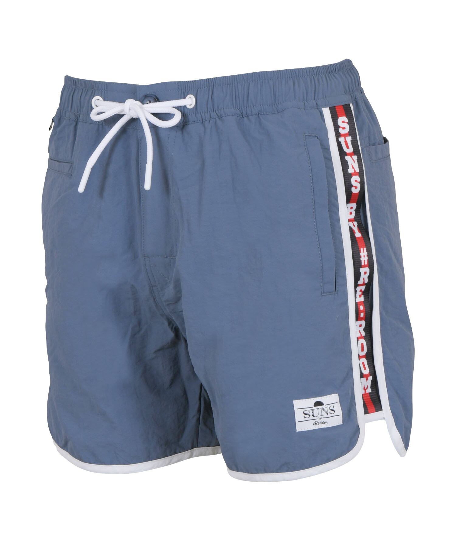SUNS LOGO SIDE LINE TAPE PIPING BOARD SHORTS［RSW055］