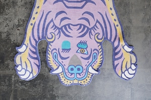 Tibetan Tiger Rug 《Lサイズ•シルク•オリジナル1•パープル205》チベタンタイガーラグ