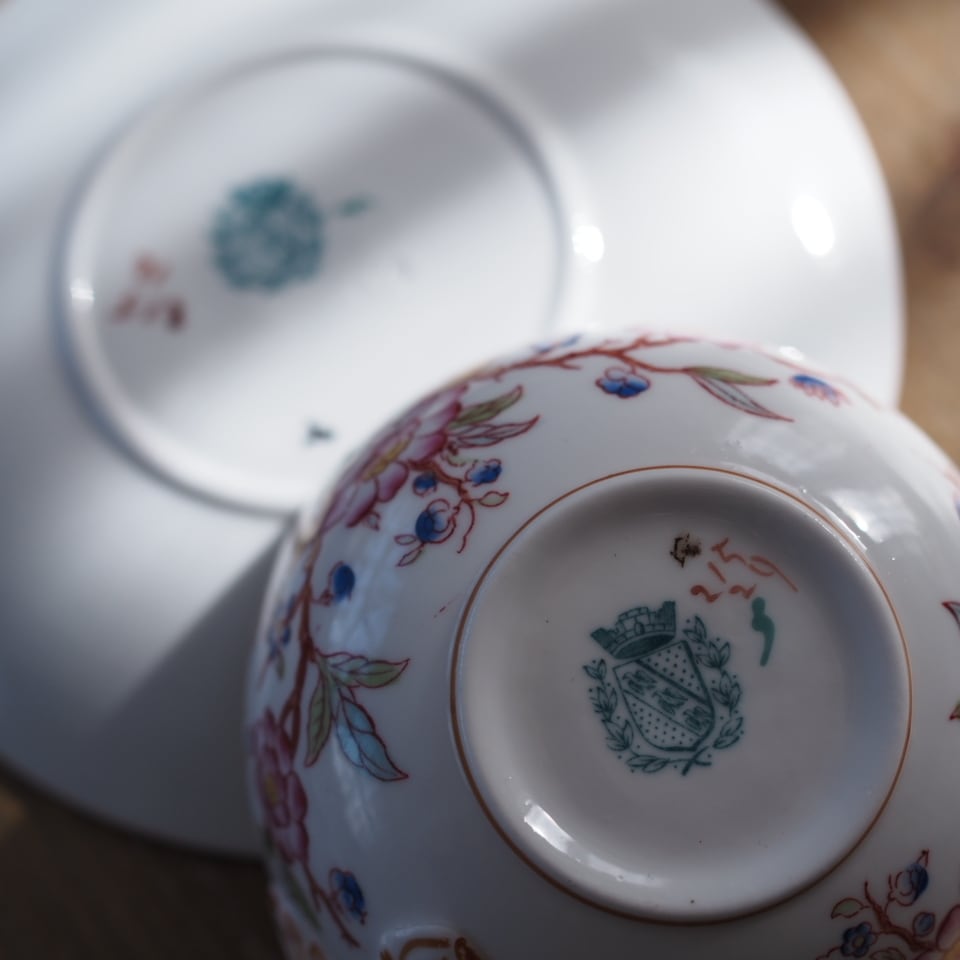 希少フランスアンティーク サルグミンヌ ミントン215 カップ＆ソーサー