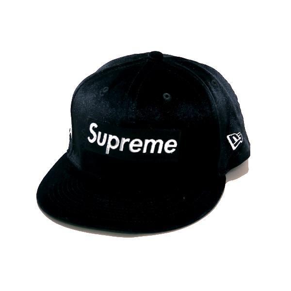 Supreme Velour Box Logo New Era Black