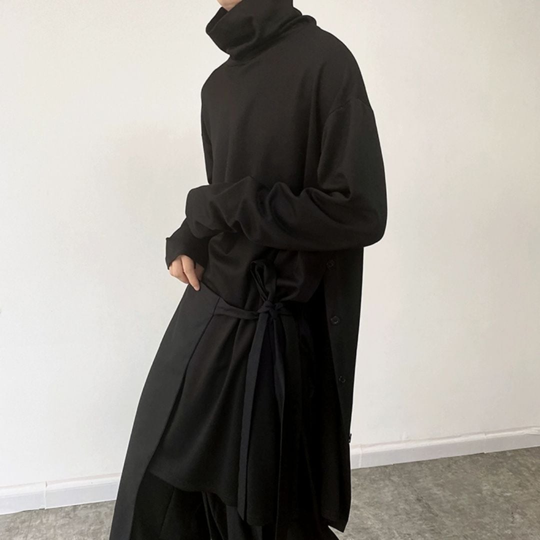 High neck long sweatshirt