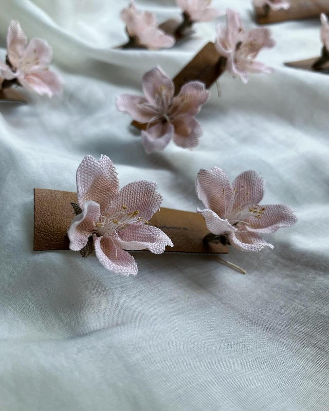 布花　木布植物　’桜いちりん’　14kgfピアス