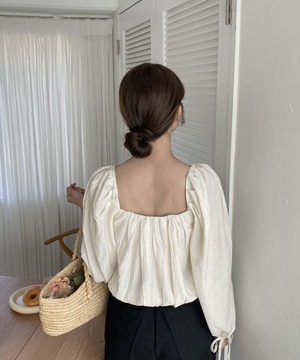 《即納商品》witty ribbon  blouse (ivory / black)