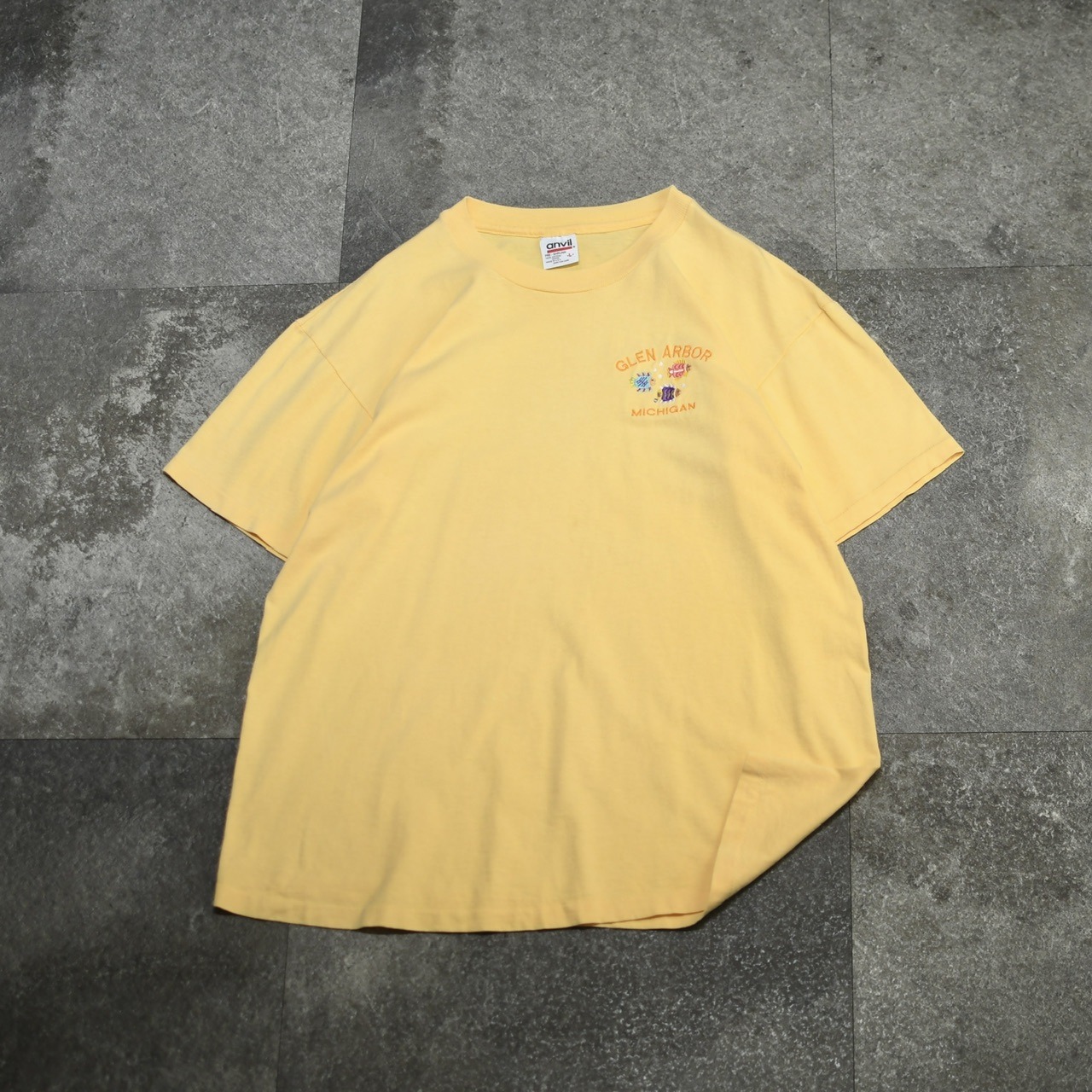 GLEN ARBOR fish embroidery souvenir tee