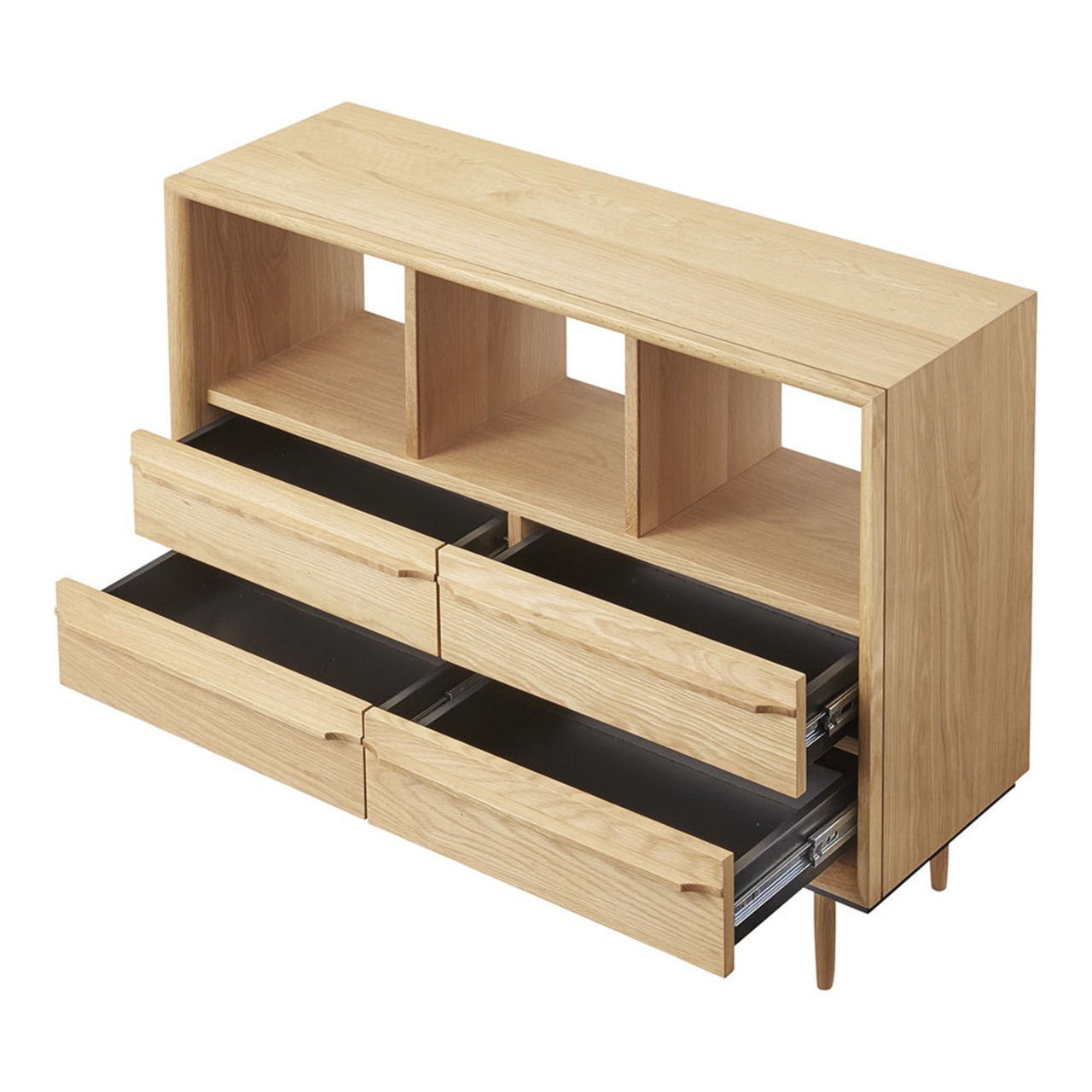 ティモ オープン キャビネット チェスト 引き出し付き