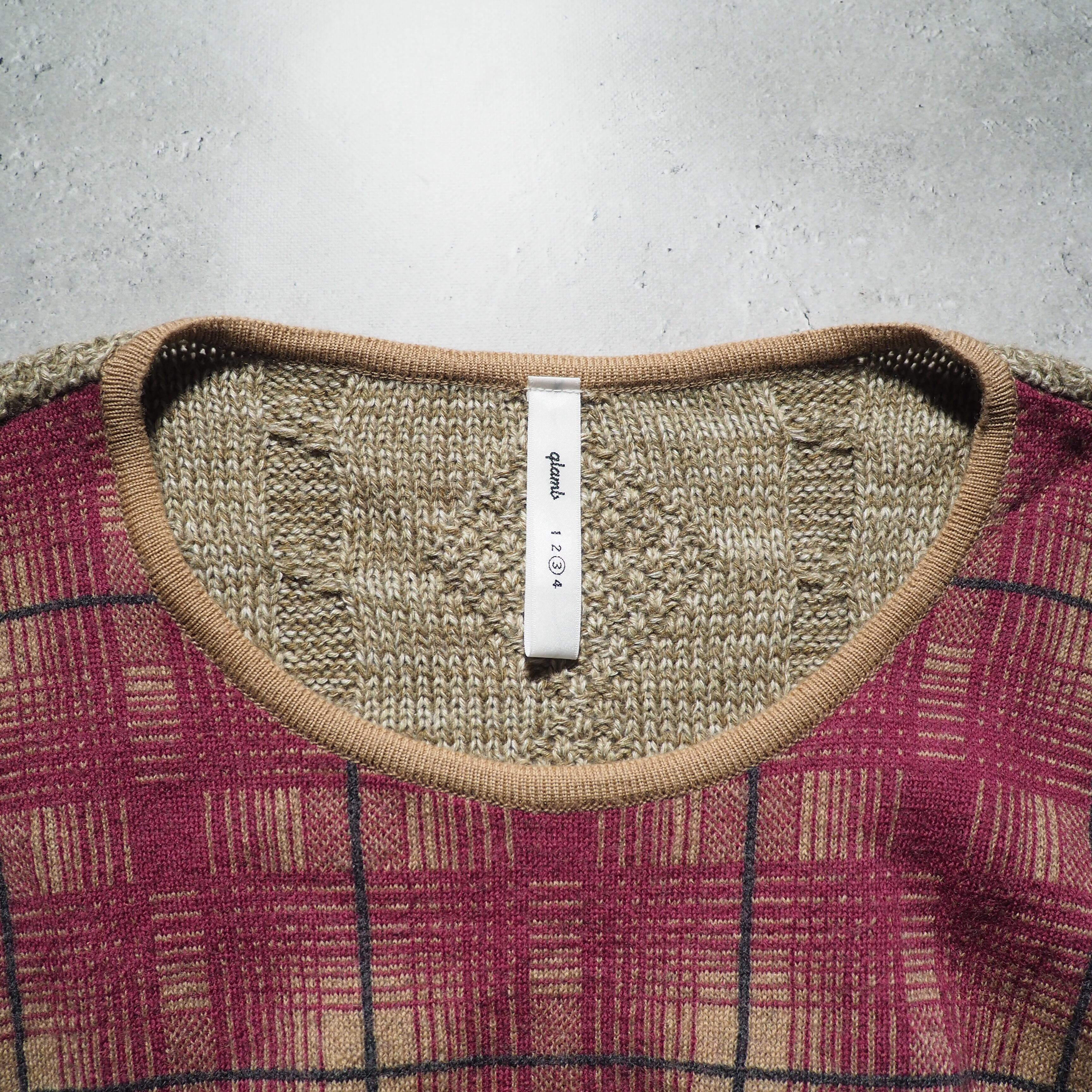 " glamb " Bewitching Ombre check switching Design knit