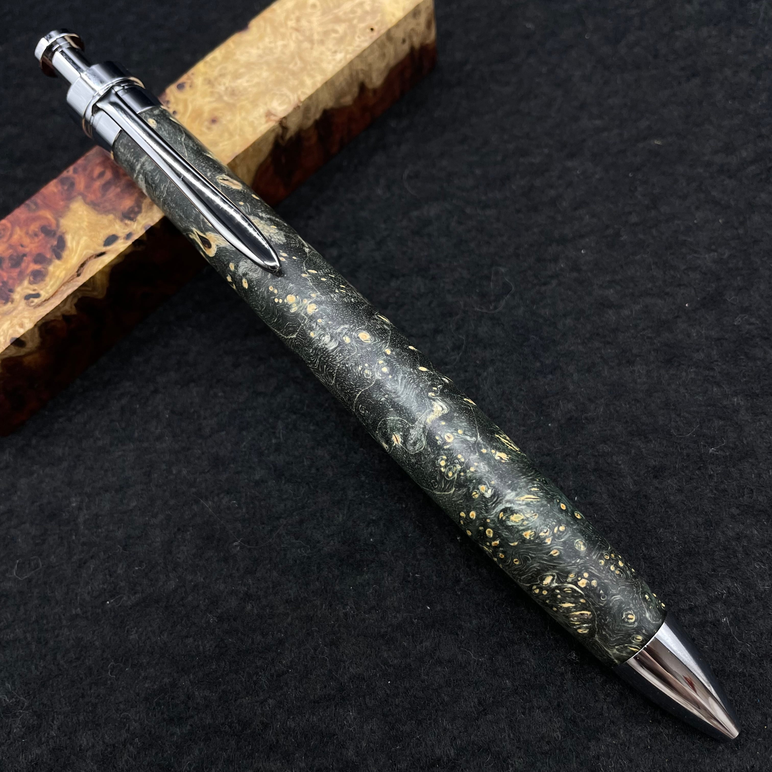 黒柿 孔雀杢】木軸ペン 三神シャープ1000 / 三神ボール1000 | 富士瘤 Craft