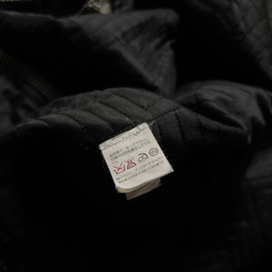 VERSACE tweed × leather coat