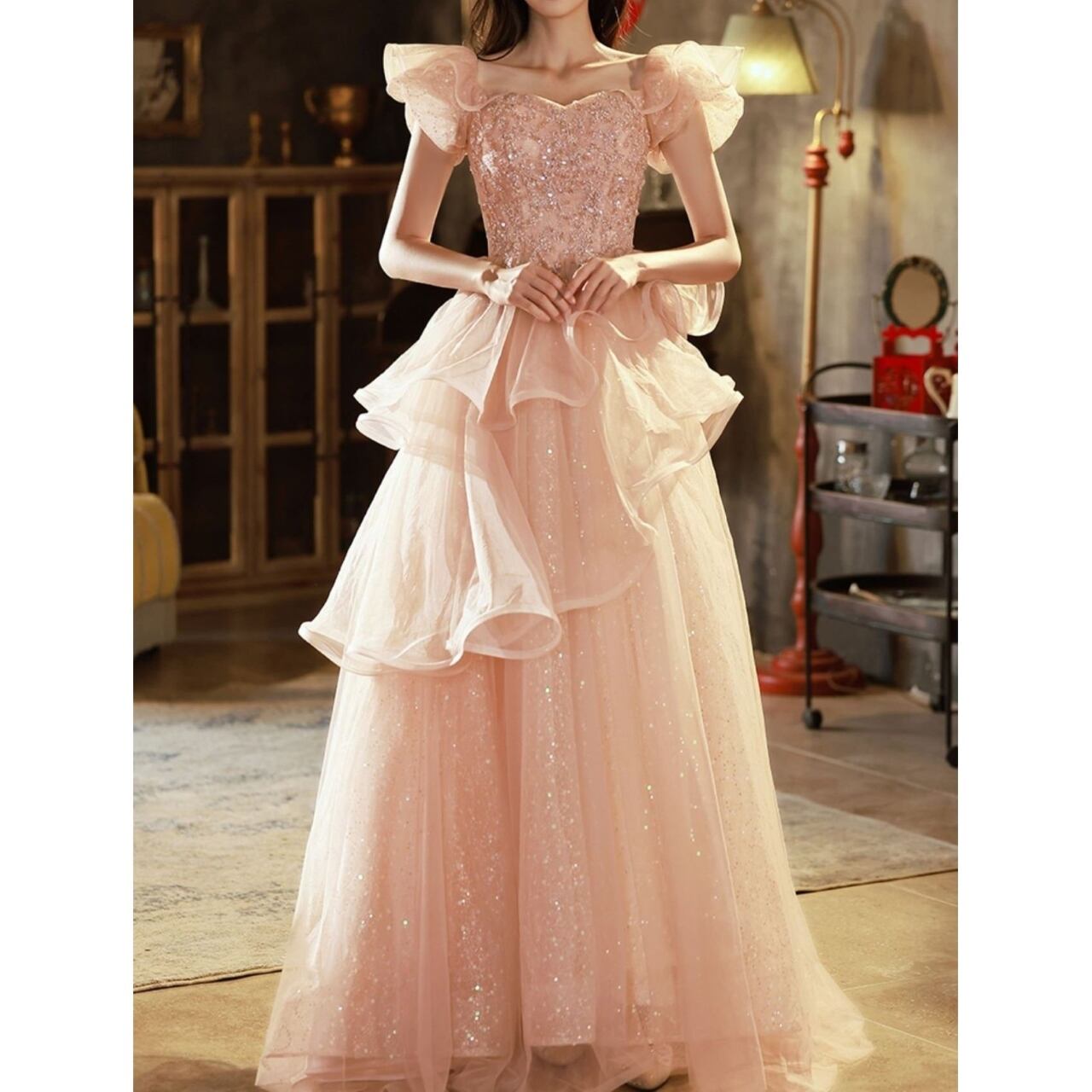 オーガンジー フリルドレスH 1161 | ステージドレス MUSE BLESS 