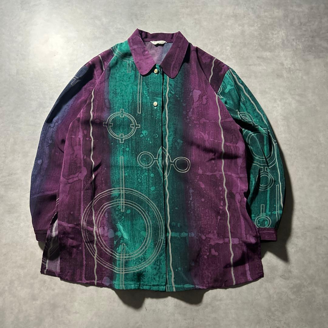 ヴィンテージ レトロ モードパターン デザイン レトロ ヨーロピアン シャツ