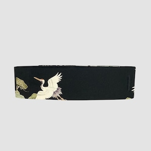 クロスオーバー帯ベルト(黒留袖より制作) Crossover Obi-belt(Made of Kurotomesode-Kimono)