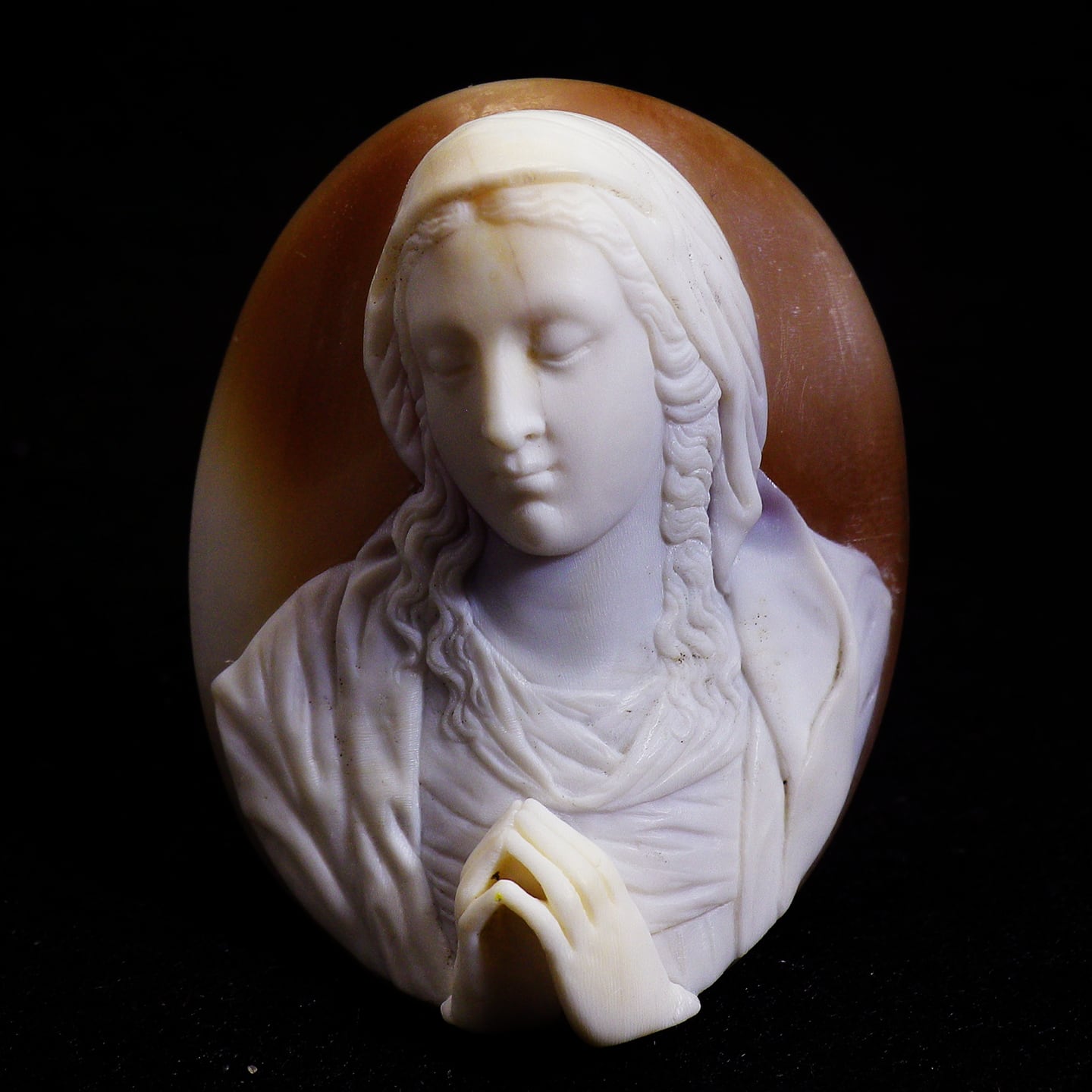 アンティーク(推定19世紀後半)立体彫刻作品 ”祈り”