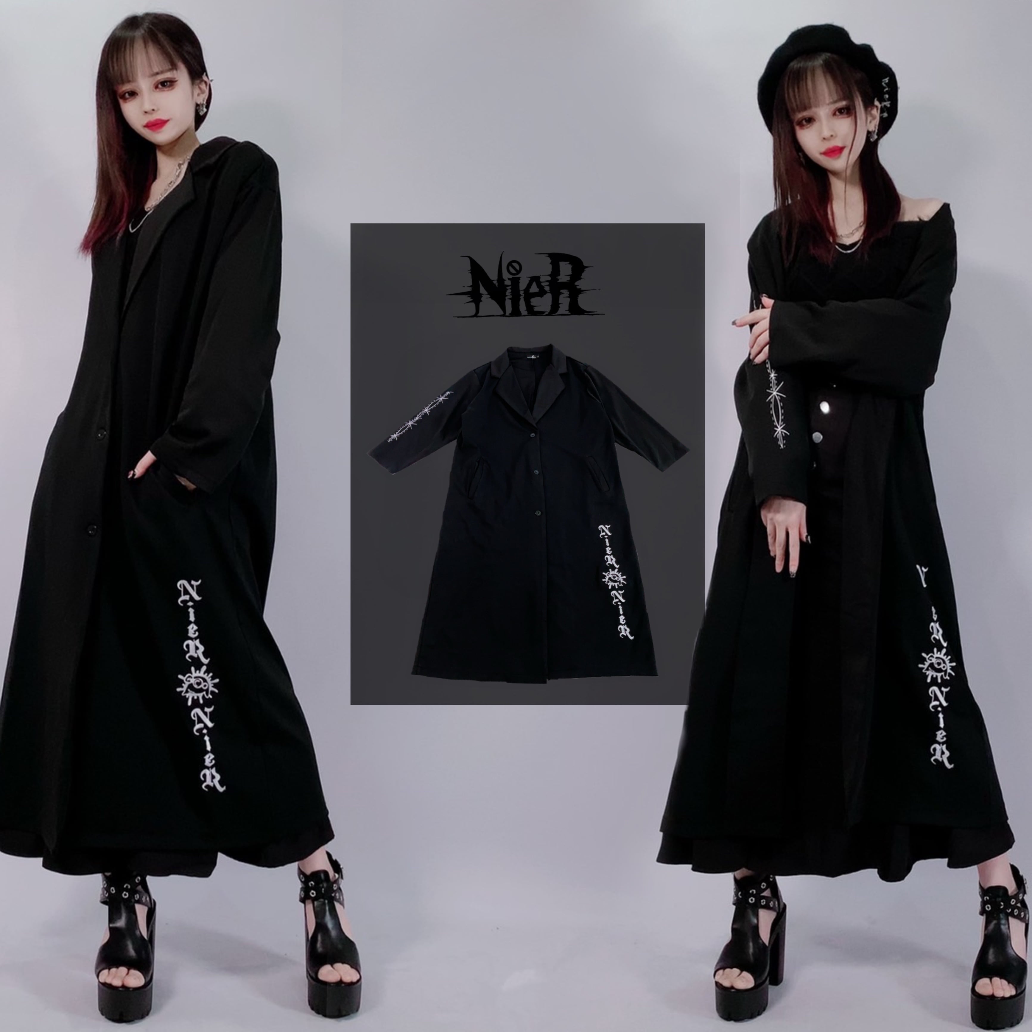 113cmDESIG刺繍ロングジャケットコート | NIER CLOTHING 