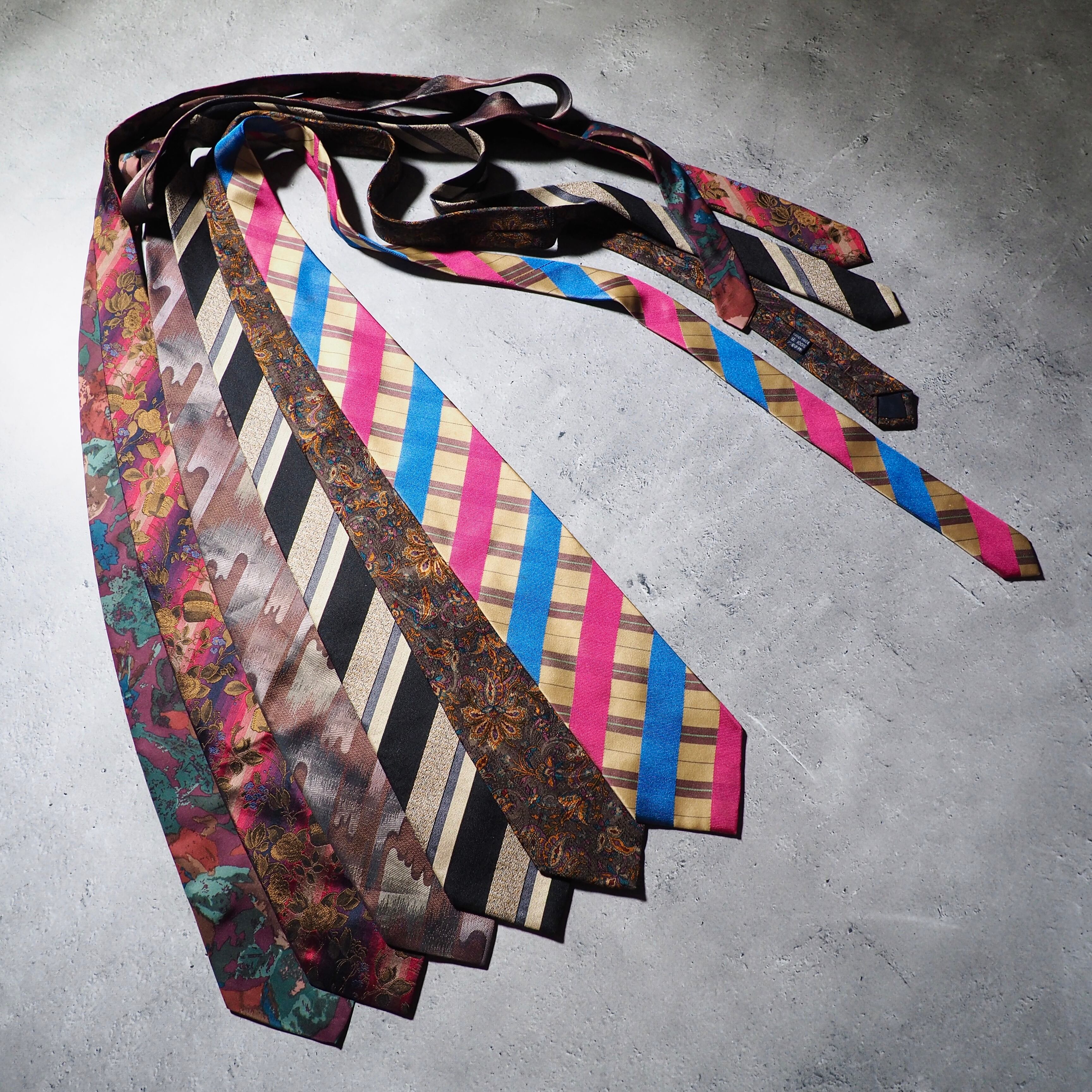 Black mode fat stripe Design vintage silk tie