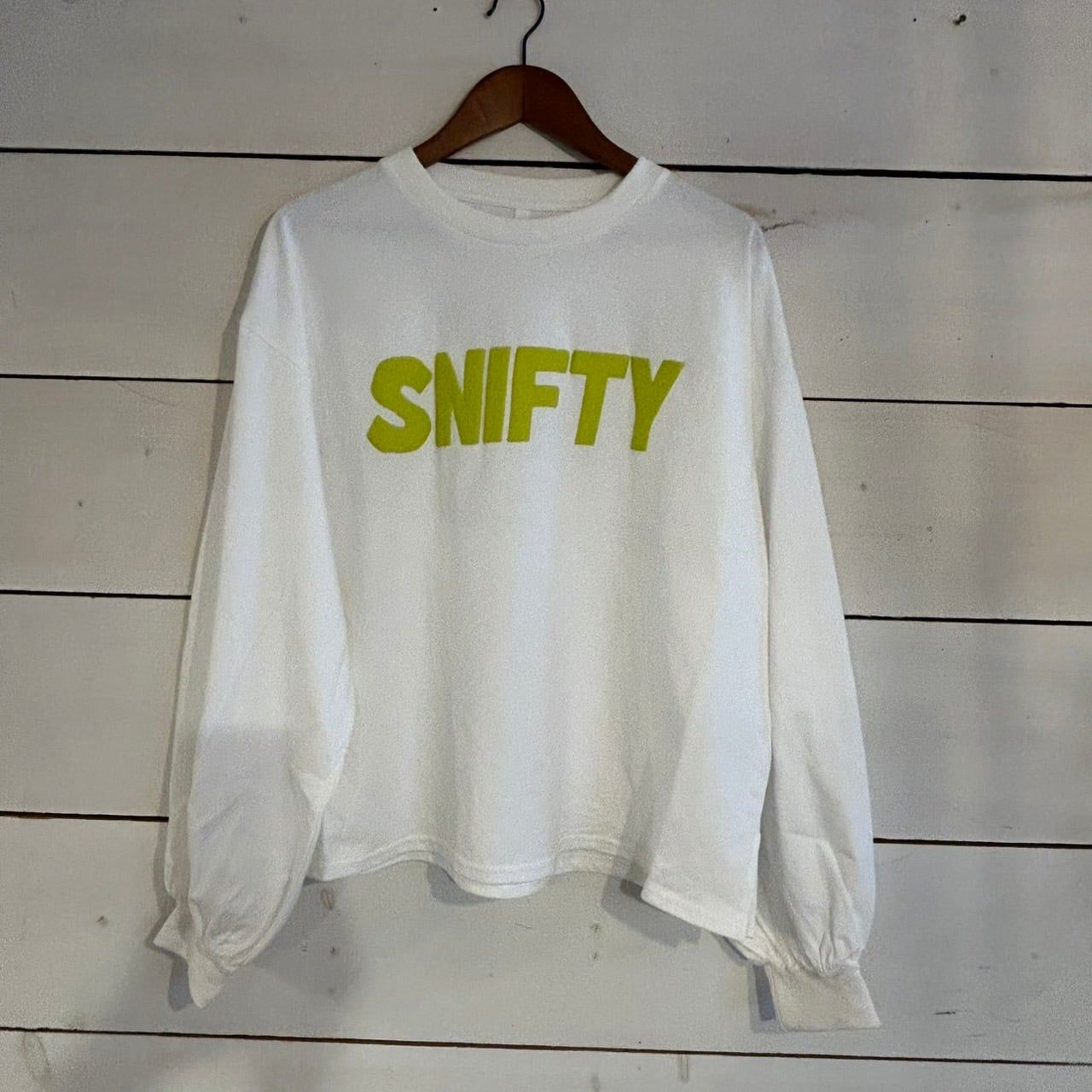 『People's』2009 立体ロゴ SNIFTY ボリューム スリーブ ロンT フリーサイズ　Tシャツ