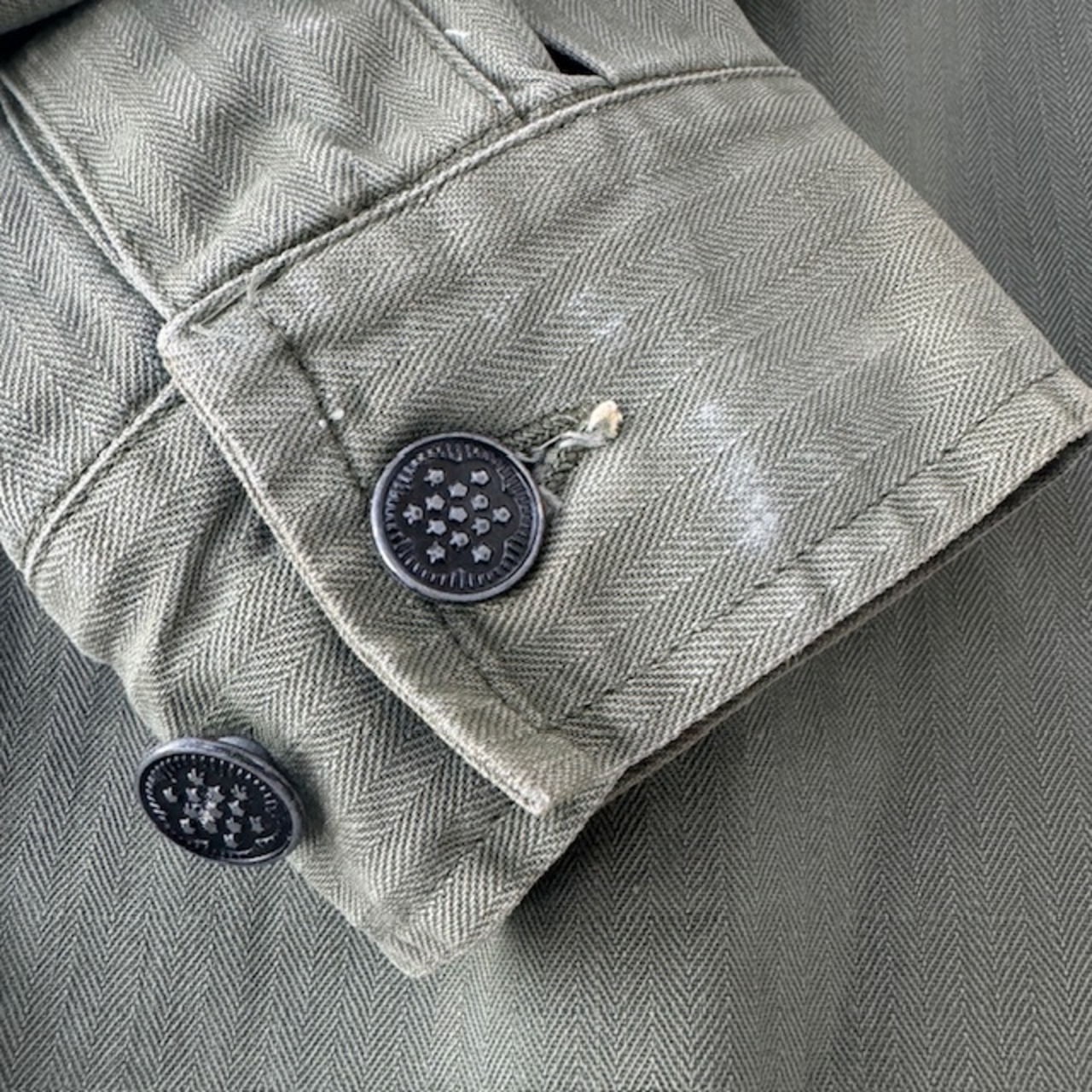 US Army M-41 HBT シャツジャケット パッチ付き 40s 画像13