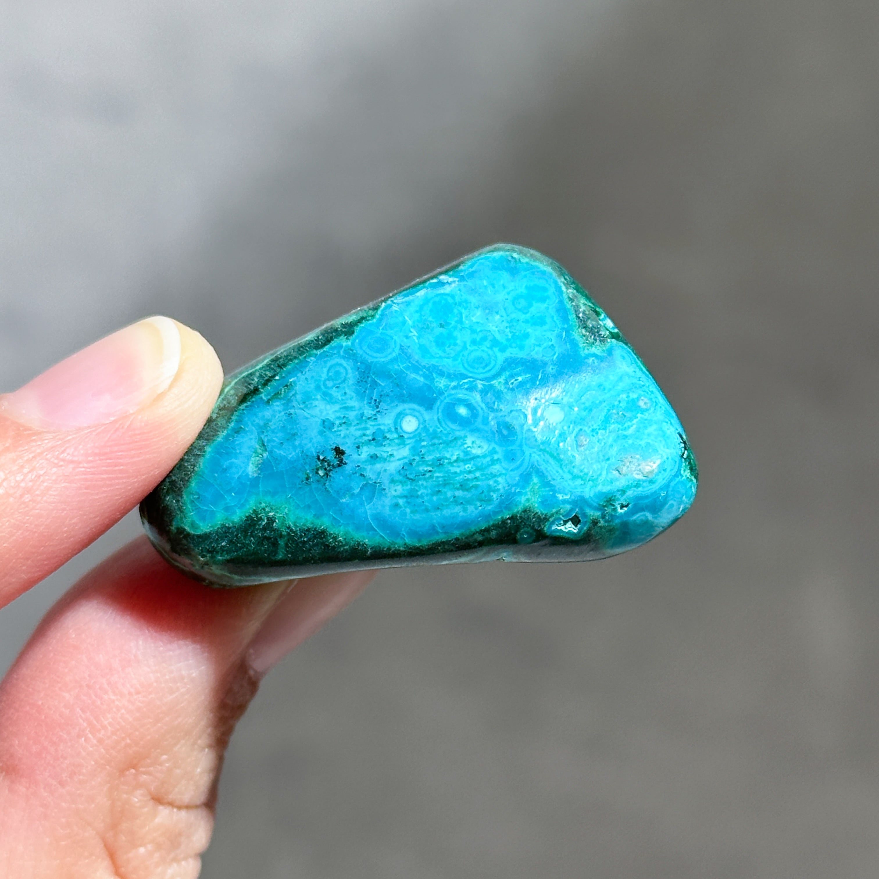 マラカイト with クリソコラ（マラコラ） タンブル22◇ Malachite with