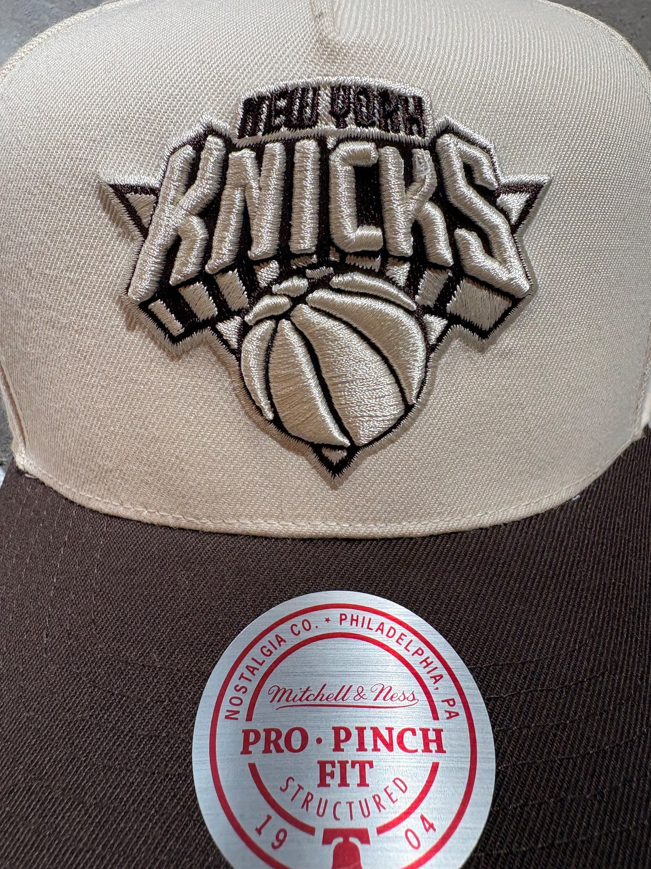 Mitchell&Ness/ミッチェルアンドネス NBA ニューヨーク・ニックス キャップ クリーム