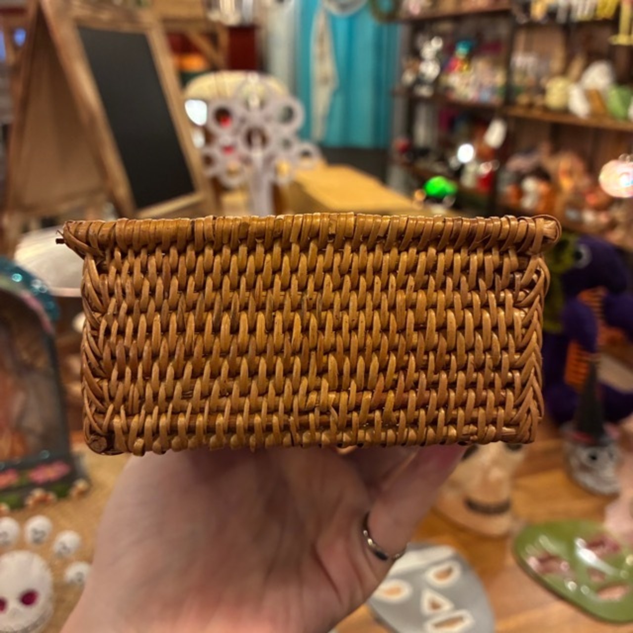 Indonesia Ata Tray / インドネシア アタ トレイ 四角 レクタングル 小物入れ 小物収納 リビング 玄関 BOX 収納ボックス 編みかご バリ 飴色 アクセサリー収納 シンプル ナチュラル
