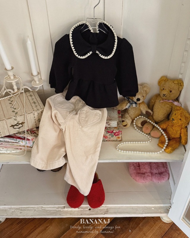 予約 Ribbon waffle collar tie [BANANA J]