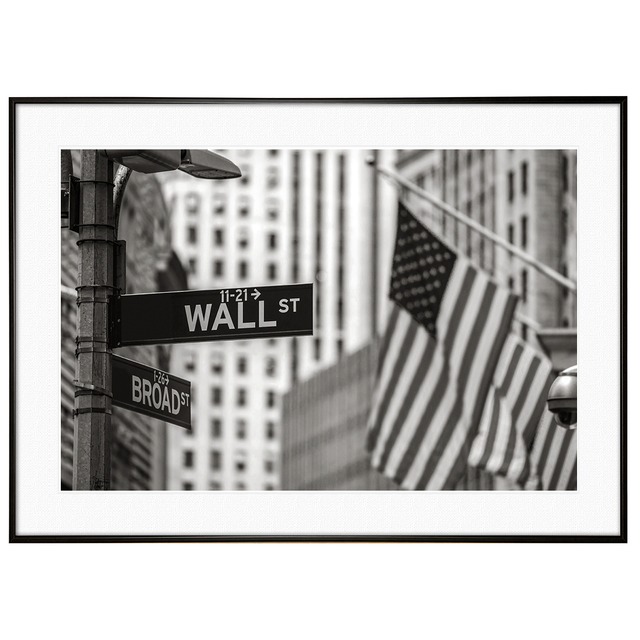 アメリカ写真 星条旗 インテリア モノクロアートポスター額装 AS0709