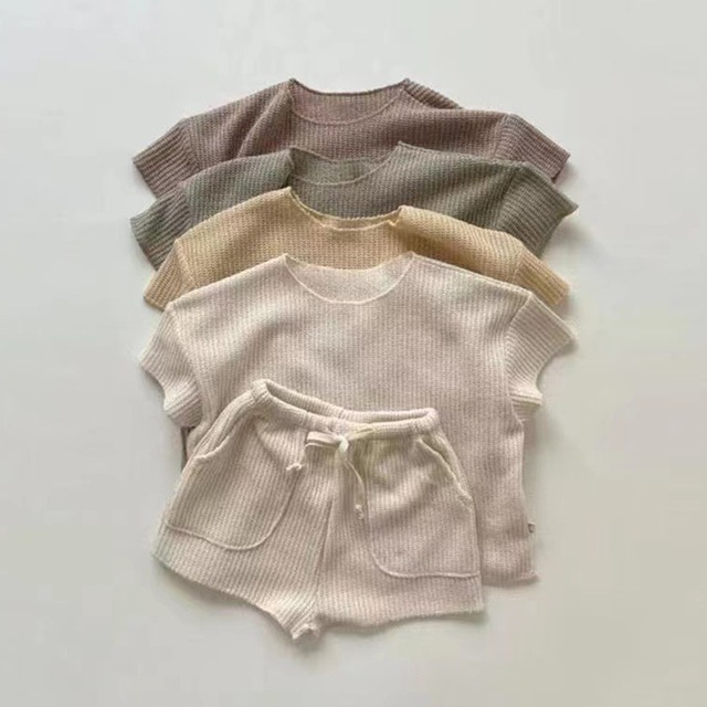 【BABY&KID】夏作ゆったりニットスポーツウェア2点セット