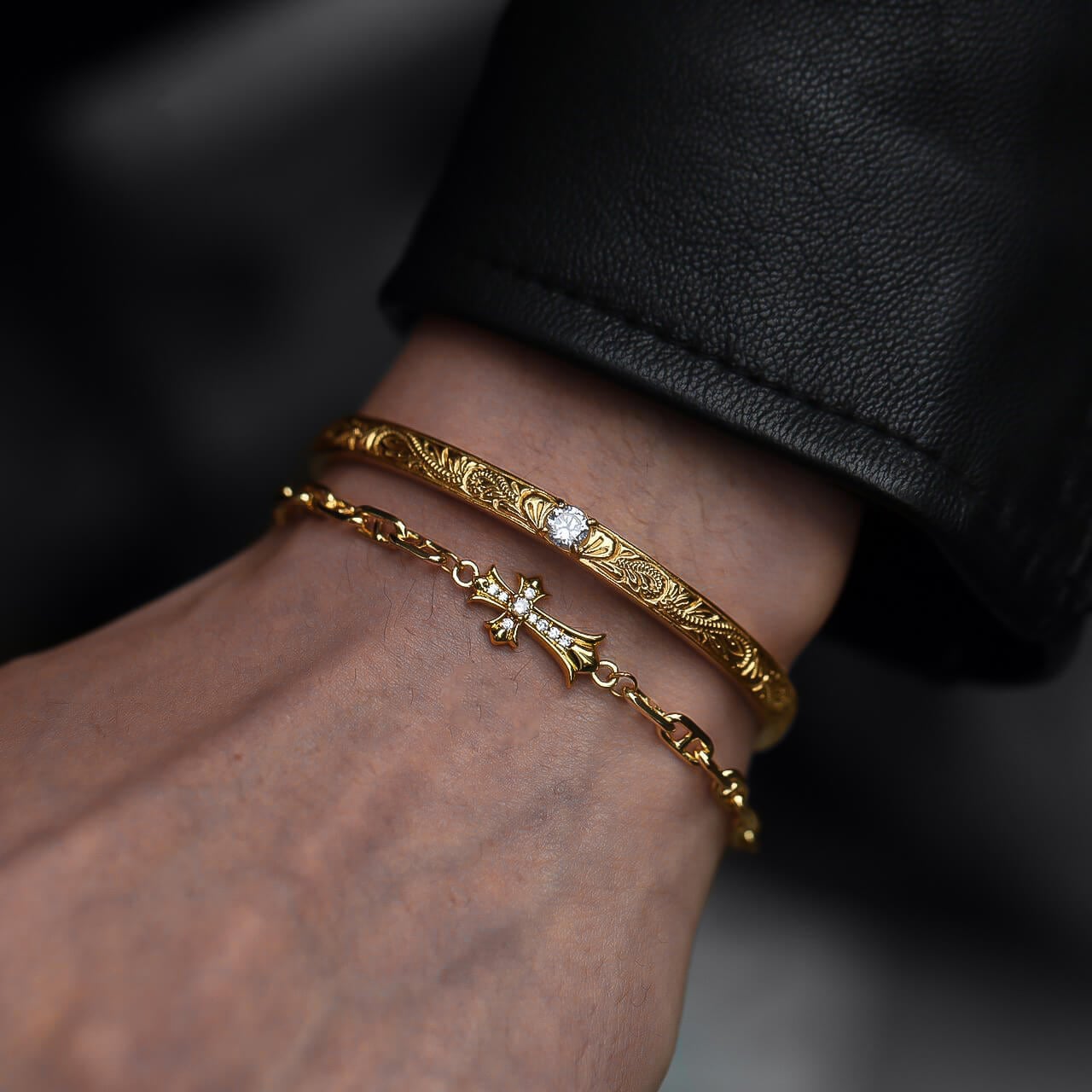 18kgp cross anchor chain bracelet & anklet VB7-93 | VERIELA