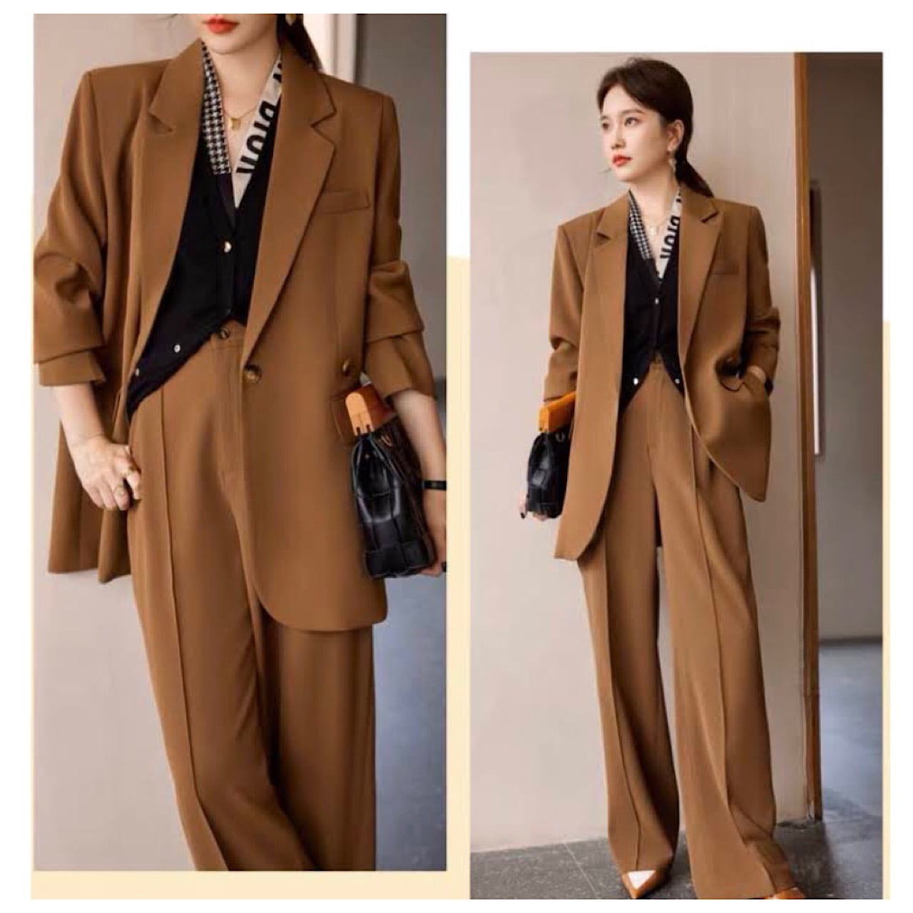 じゅんまま様yoshie inabaヨシエイナバ 上質素材丸首セットアップ