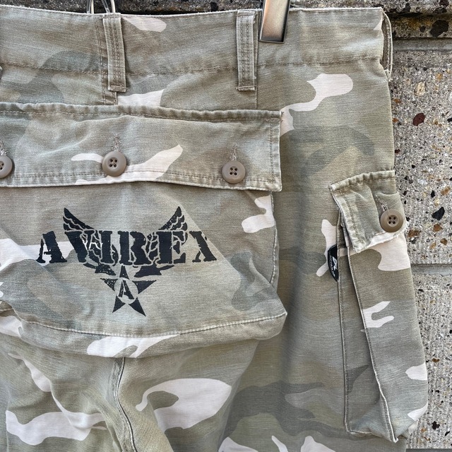 【Mサイズ】AVIREX カモフラ柄 迷彩 カーゴパンツ ミリタリーパンツ