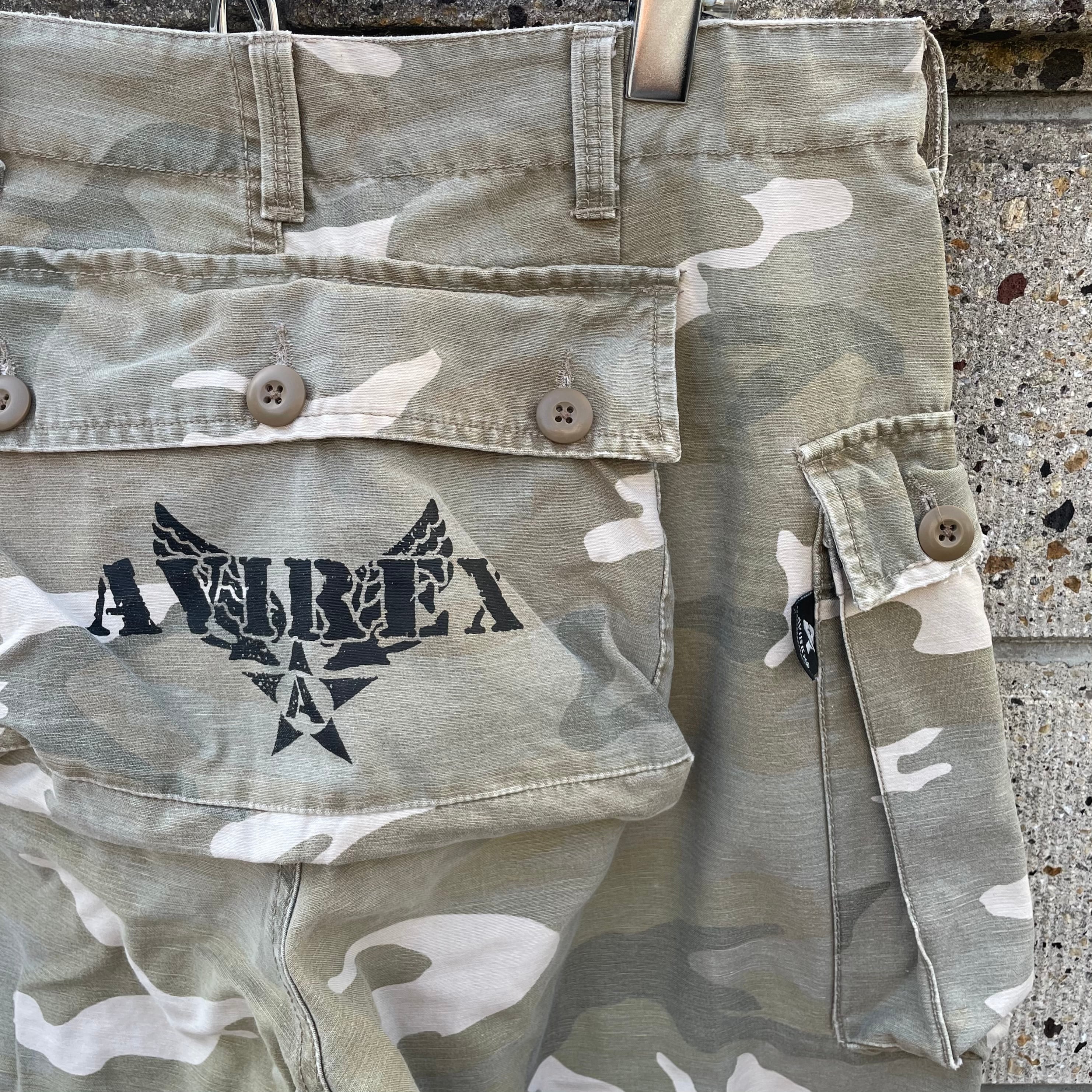 【Mサイズ】AVIREX カモフラ柄 迷彩 カーゴパンツ ミリタリーパンツ