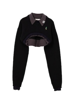 【25AW】Maison MIHARA YASUHIRO ミハラヤスヒロ /Triple Layered Cropped Knit Sweater/ ニットセーター
