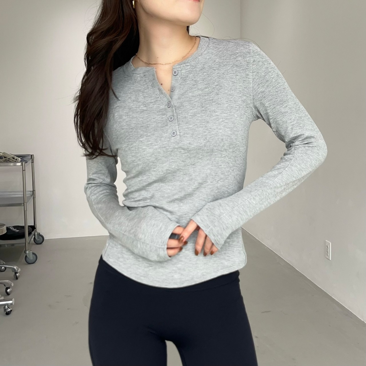 CalmHenley long sleeve top【3 colors】