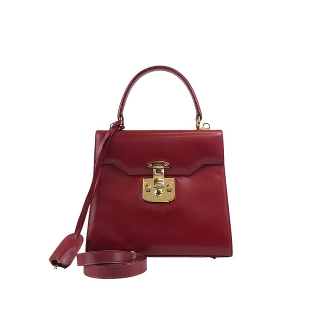 GUCCI グッチ ショルダーバッグ レッド レディロック レザー 2way vintage ヴィンテージ オールド stnb53
