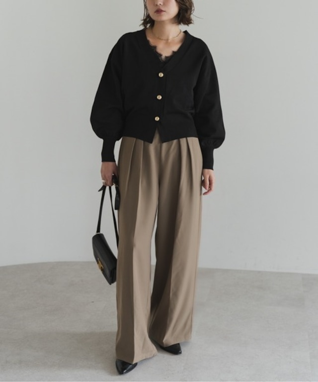 大人ふんわりパフカーディガン