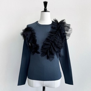 〈SELECT〉チュールデザインリブニット a49-018