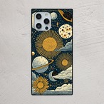 受注生産 iPhoneケース 太陽と白い月の花星図柄｜星図風 STAR030B