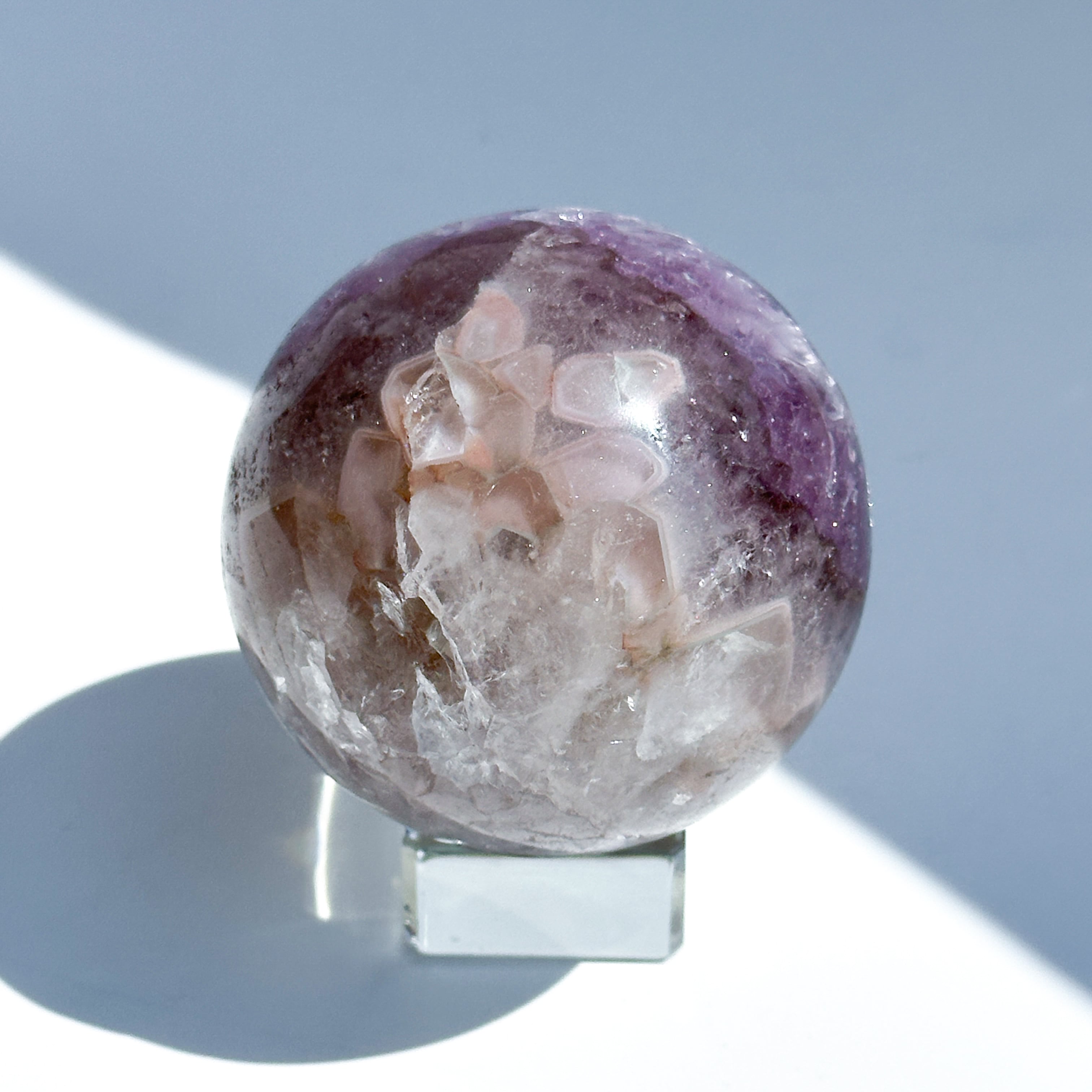 ウルグアイ産アゲート×アメジスト スフィア（丸玉）51◇Agate×Amethyst
