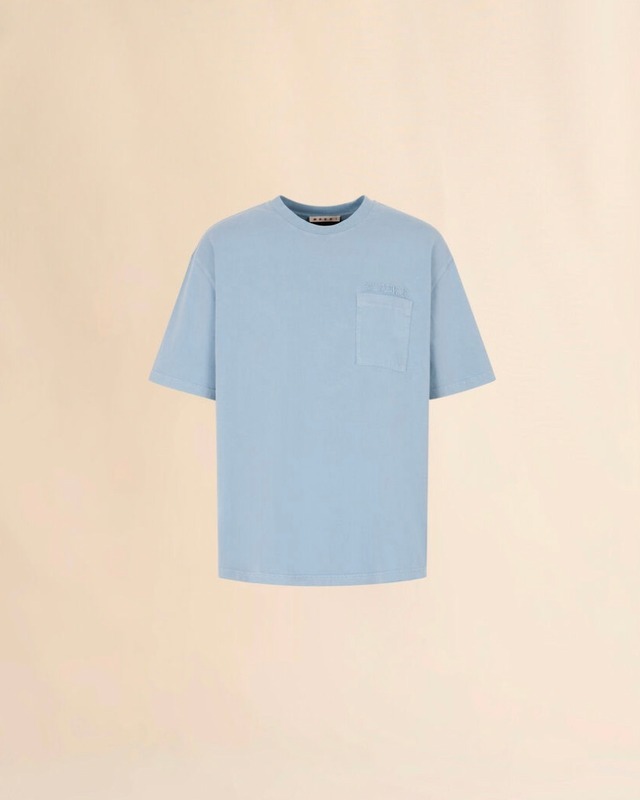 【 MARNI 】Marniパッチ コットンスTシャツ ライトブルー