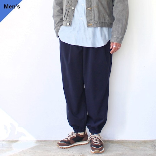 HAVERSACK 強撚ポンチ2タックトラックパンツ High twisted ponte track pants　（Navy）
