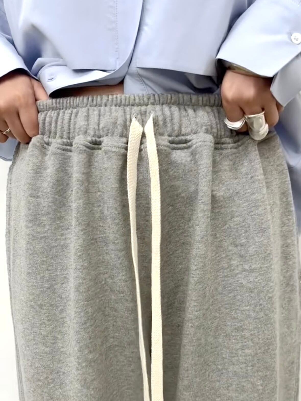 SALE】CLOCHE(クロッシェ) ドロストスエットワイドパンツ 手洗い可能