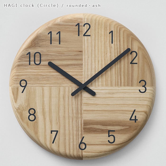 hansel 木製掛け時計 正方形 HAGI clock ( circle ) rounded / SASAKI | クラフト舘 ～雄大な北の