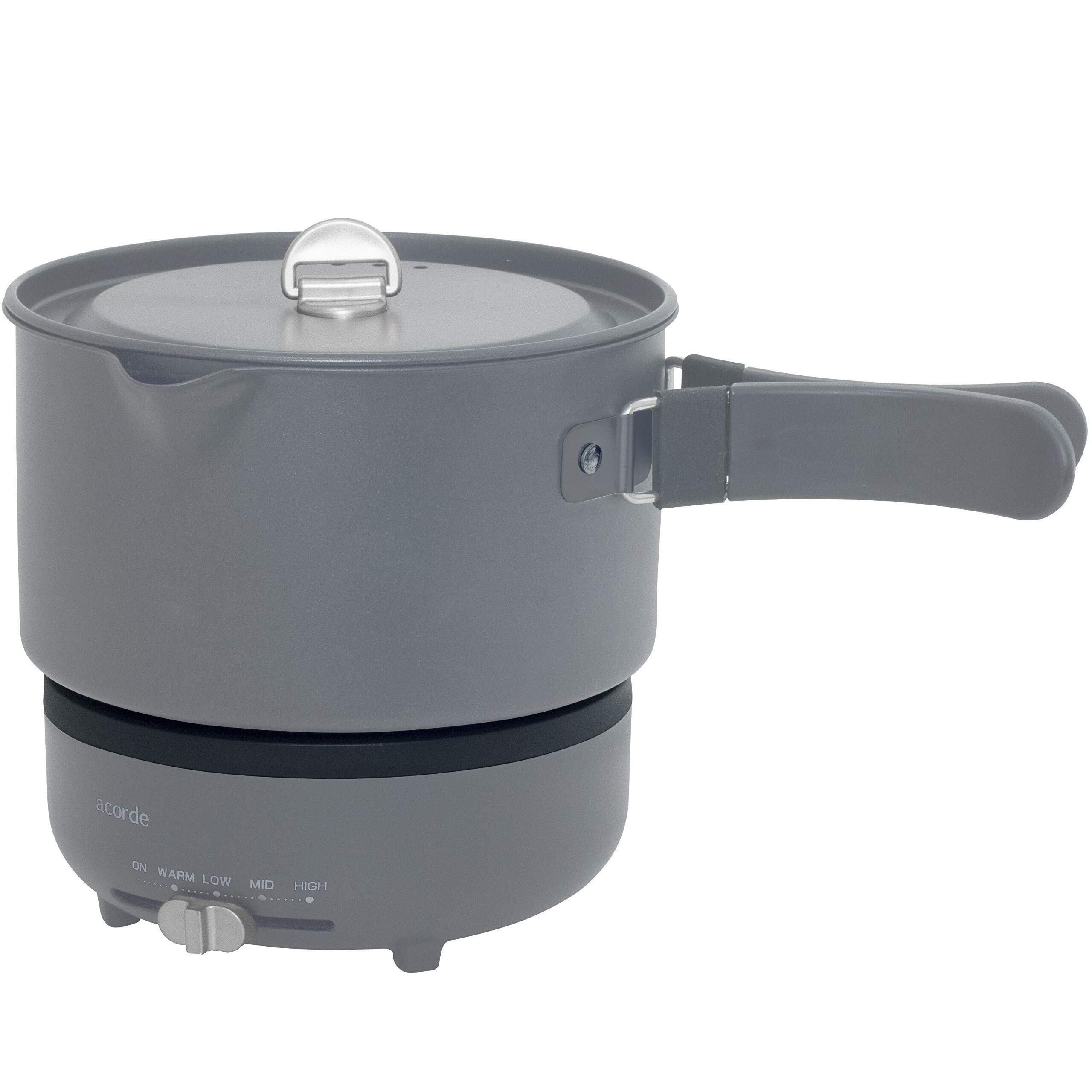 acorde (温度調節機能 丸洗い可能 保温機能) グレー GGC-W600 在庫セール】[山善] クッキング ポット & プレート お料理 ケトル