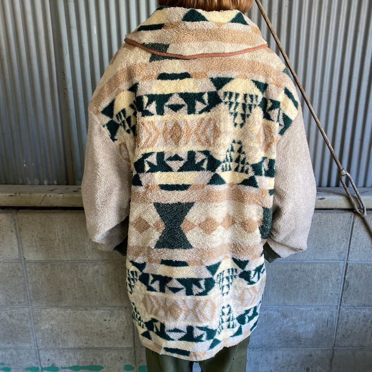 ビッグサイズ Luba Paris ボア 総柄 トグルボタン フリース ジャケット 