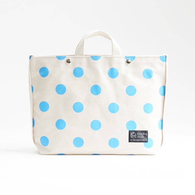 shoulder tote bag／sky × polka dot　ショルダートート/ 空 x 水玉