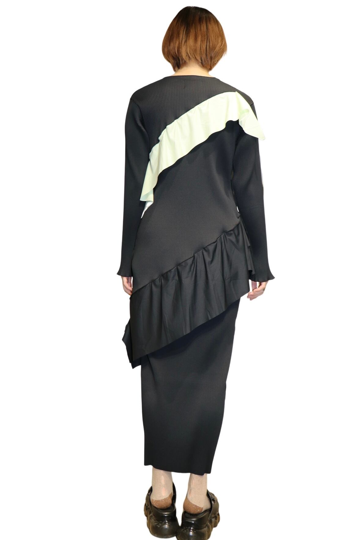 kotohayokozawa Todo wave long sleeve dress (BLACK) TD23A-PD05