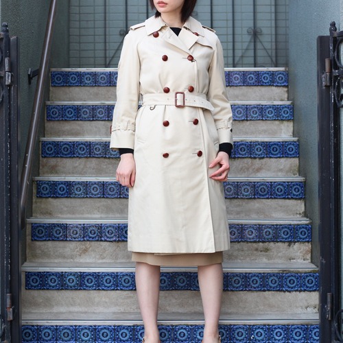 .Aquascutum LONG TRENCH COAT WITH WOOL LINER MADE IN ENGLAND/アクアスキュータムウールライナー付ロングトレンチコート2000000009346