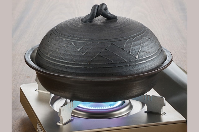 耐熱陶器の燻製鍋　27cm〔萬古焼〕