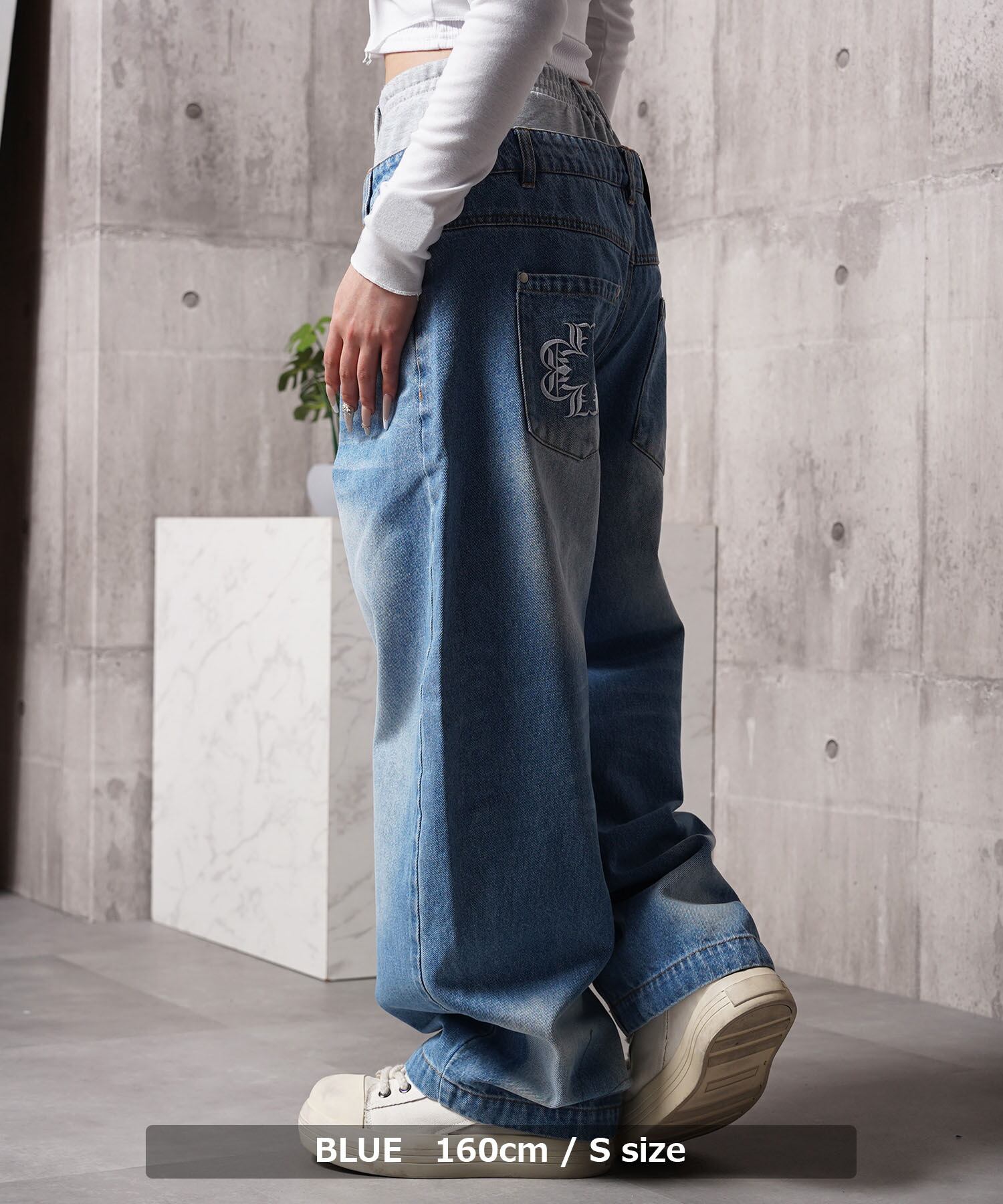 ◇ダブルウエスト ワイドカーブパンツ◇lf-26202 | 1111clothing