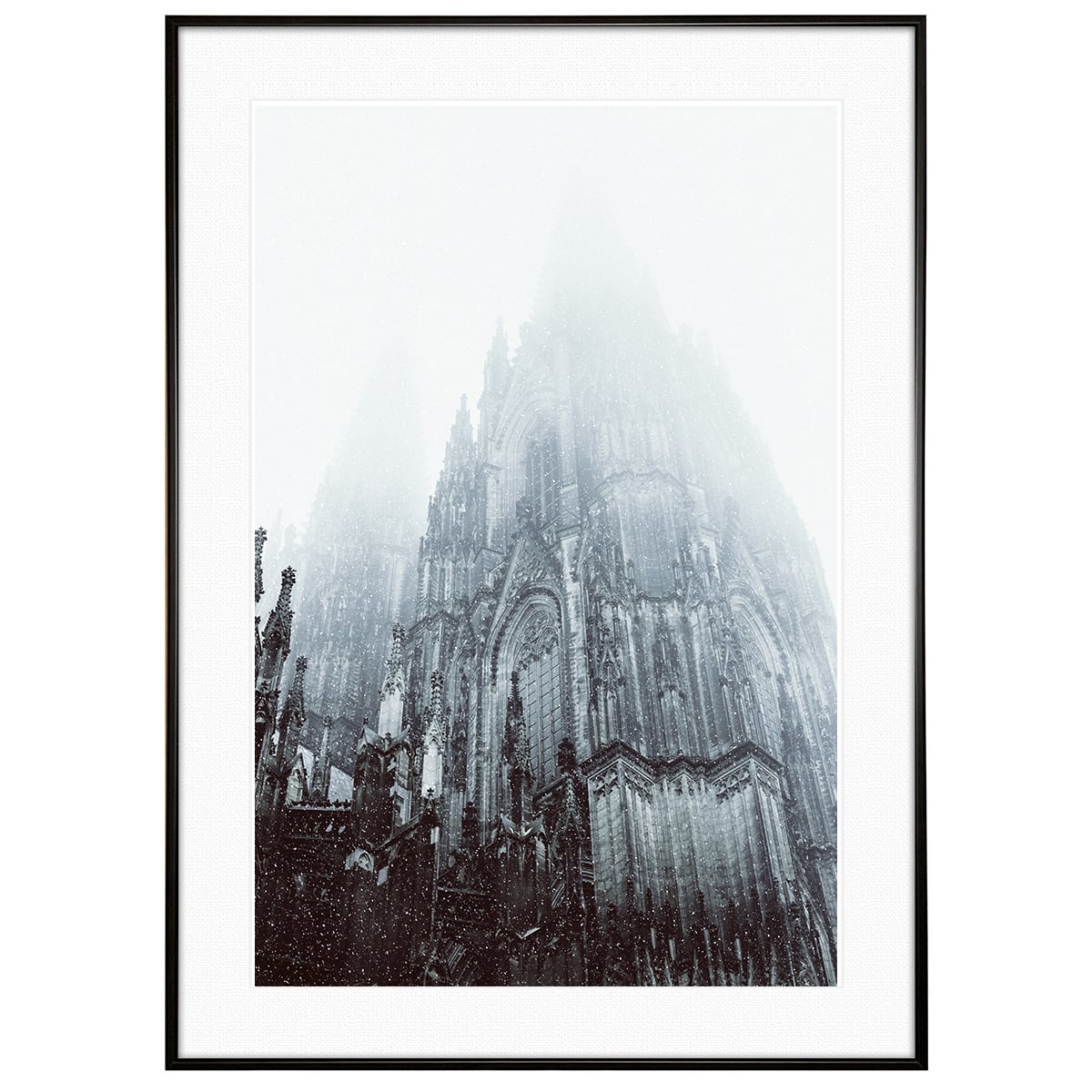 冬写真 ドイツ 雪のケルン大聖堂 インテリアアートポスター額装 AS1112