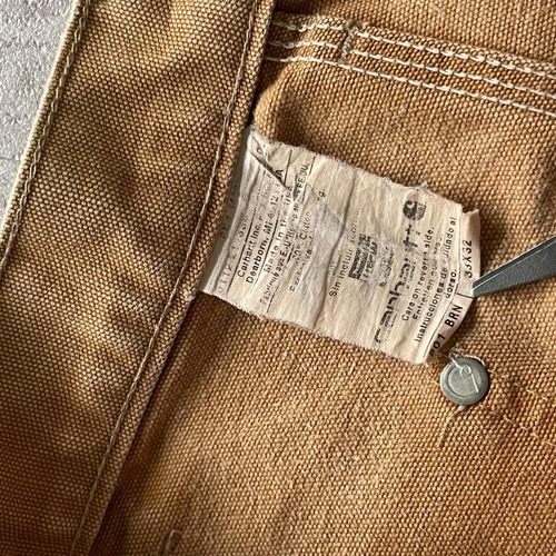 90s USA製 ブラウン ダブルニー Carhartt B01 33×32 詳細写真4